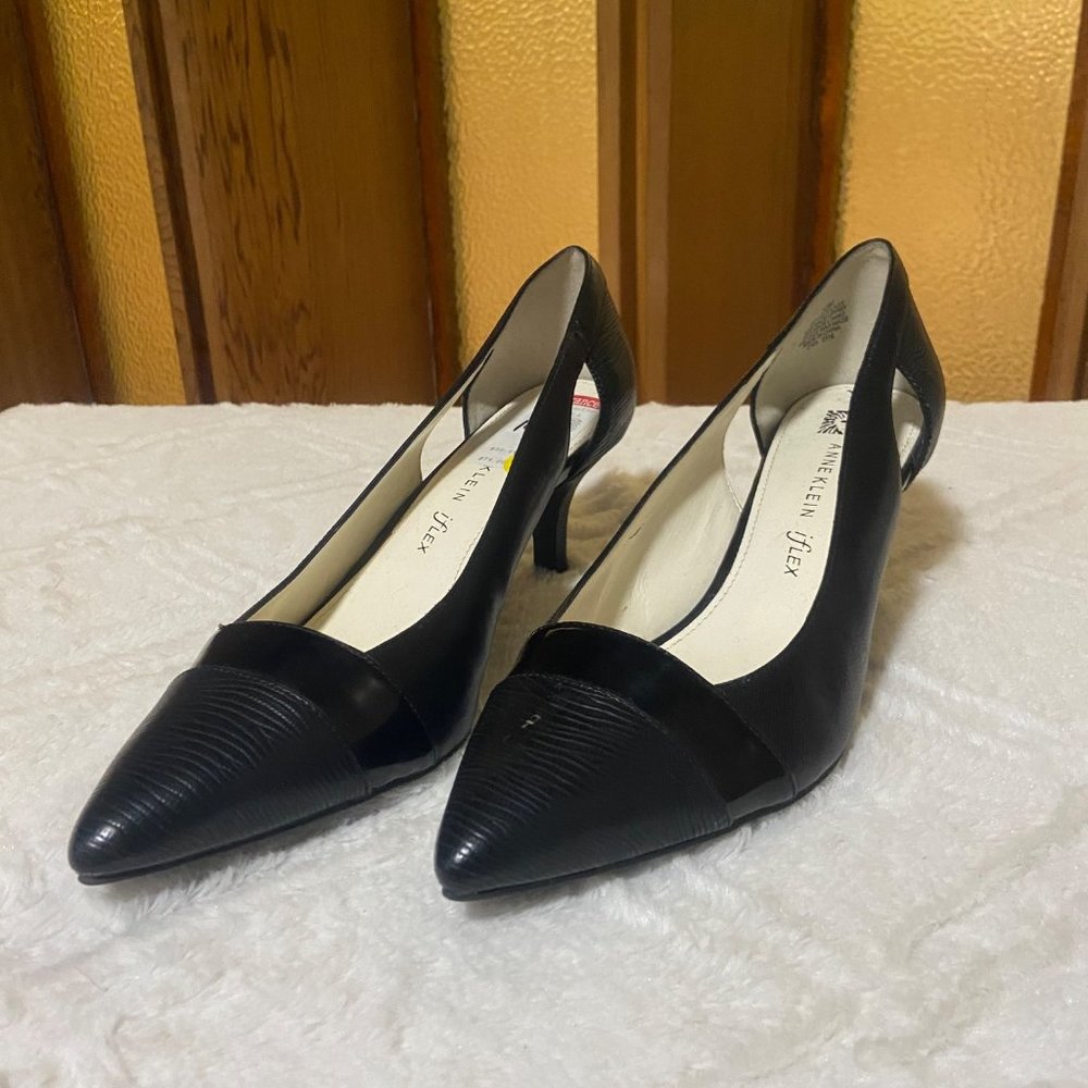 Anne Klein Patent Black Women's Pointed Toe iFlex Heels